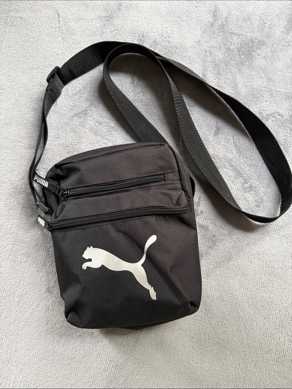 Puma Black Crossbody with Silver Puma Logo
